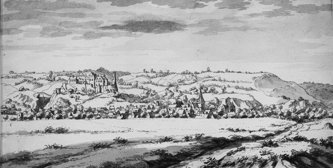 Kasteel Valkenburg: tekening van J.de Grave, 1669. Rijksdienst voor het Cultureel Erfgoed