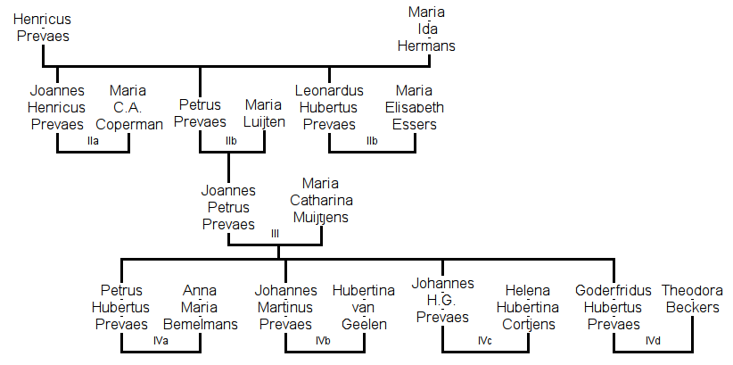 Afstammelingen van Henricus Prevaes